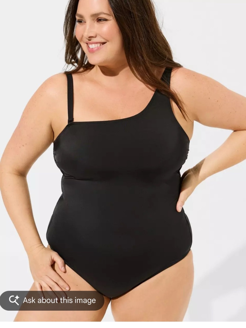 Jantzen black one-shoulder one-piece swimsuit